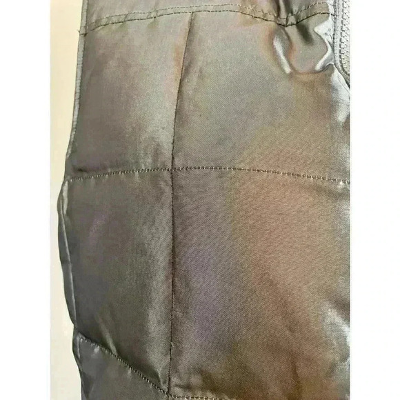 Lands' End Down Feather Puffer Vest Shiny Gray Full Zip Women's Size M - Picture 9 of 16